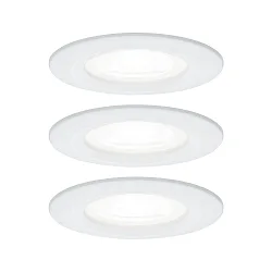 Indbygningslampe NOVA LED stiv, sæt med 3 GU10 IP44, hvid mat  6,5W 470lm 4000K 36° 36° CRI >80