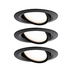 Indbygningslampe NOVA PLUS COIN svingbar, sæt med 3 IP65, dæmpbar 6W 470lm 2700K CRI >80