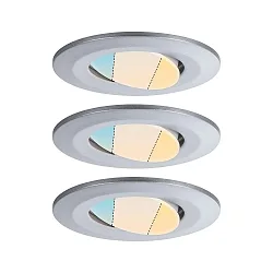 recessed luminaire CALLA swivelling, set of 3 IP65, chrome matt dimmable 5W 430 | 550lm 3000K 100° 100° CRI >80