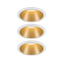 Set of 3 Recessed spot LED COLE IP44, fixed, with LED COIN Module, 230V, 6.5W 2700K460lm 100°, 3-step dimmable