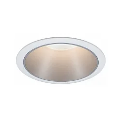 Indbygningslampe COLE COIN LED stiv IP44, sølv, hvid dæmpbar 6,5W 460lm 2700K 100° 100° CRI >80
