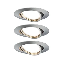 recessed luminaire BASE COIN swivelling, set of 3 IP20, brushed iron dimmable 15W 370lm 3000K 100° 100° CRI > 83