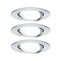 recessed luminaire NOVA LED round, swivelling, set of 3 GU10 IP23, aluminium  19,5W 460lm 2700K 38° 38° CRI >80