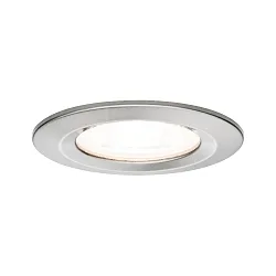 Indbygningslampe NOVA LED rund, stiv GU10 IP44, jern børstet  460lm 2700K 38° 38° CRI >80