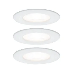 Indbygningslampe NOVA LED rund, stiv, sæt med 3 GU10 IP44, hvid mat  460lm 2700K 38° 38° CRI >80