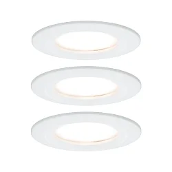 Indbygningslampe NOVA COIN LED rund, stiv, sæt med 3 IP44, hvid mat  19,5W 460lm 2700K 100° 100° CRI >80