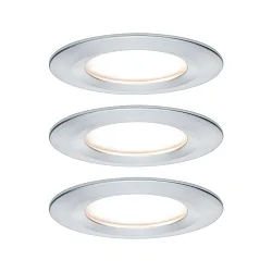Indbygningslampe NOVA COIN LED rund, stiv, sæt med 3 IP44, aluminium  19,5W 460lm 2700K 100° 100° CRI >80