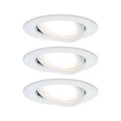 Paulmann Recessed luminaire LED Coin Slim, IP23, round, 6,8W, set of 3 dimmable and swiveling, white