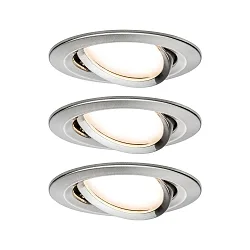 Paulmann Recessed luminaire LED Coin Slim, IP23, round, 6,8W, set of 3 dimmable and swiveling, iron
