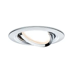 Paulmann Recessed luminaire LED Coin Slim, IP23, round, 6,8W, set of 3 dimmable and swiveling, chrome