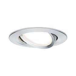 Paulmann Indbygningslampe LED Coin Slim, IP23, rund, 6,8W, sæt af 1 dæmpbar og drejelig, aluminium