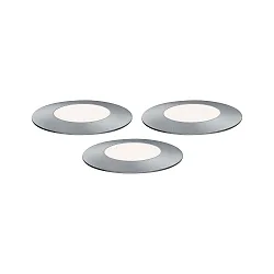 Paulmann Plug&Shine sæt af 3 Gulvindbygningslampe Floor Mini IP65 3x2,5W 55mm sølv