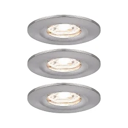 Indbygningslampe NOVA MINI LED stiv, sæt med 3 IP23, jern børstet  310lm 2700K 38° 38° CRI >80