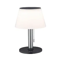 Outdoor LED Solar Table lamp LILLESOL, IP44, 0.8W 3000K 45lm, 3-step dimmable, stainless steel / satin