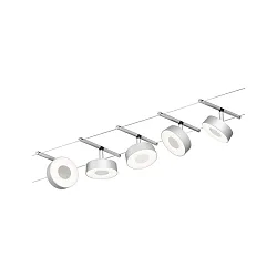 Rebsystem LED WIRE SYSTEMS CORDUO CIRCLE rund, sæt med 5, omskiftelig IP20, chrom, chrom mat 