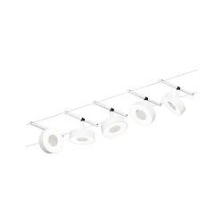 Rebsystem LED WIRE SYSTEMS CORDUO CIRCLE rund, sæt med 5, omskiftelig IP20, chrom, hvid mat 