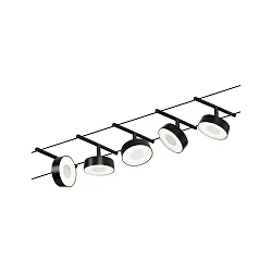 Rebsystem LED WIRE SYSTEMS CORDUO CIRCLE rund, sæt med 5, omskiftelig IP20, chrom, sort mat 