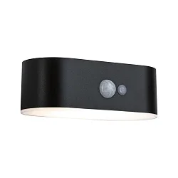 Solar væglampe ADYA down, oval, med sensor IP44, sort 