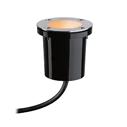 Gulvindbygningslampe PLUG&SHINE ZigBee styrbar LED IP65, rustfrit stål, sort dæmpbar