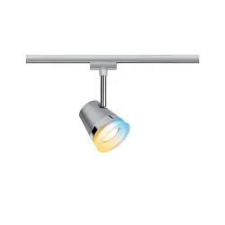 Spot URAIL CONE tunable white, ZigBee styrbar GU10, chrom, chrom mat dæmpbar