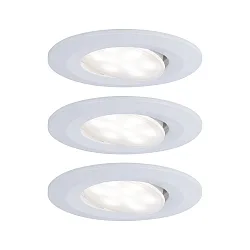 Set of 3 Outdoor LED Recessed spot CALLA IP65, swivelling, 230V, each 6W 4000K 680lm 100°, white matt