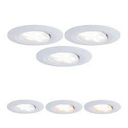 Indbygnings loftlampe CALLA IP65 svingbar, CCT Switch, sæt med 3 IP65, hvid mat 