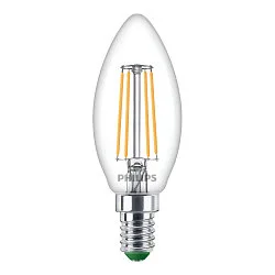 Glødepære kerteformet MASTER LEDCANDLEND2.3-40W E14 827 B35CL GUE omskiftelig C35 klar E14 2