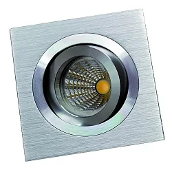 Cardanic Recessed spot MELIMAR, square, 1-fold, IP20, aluminum glossy