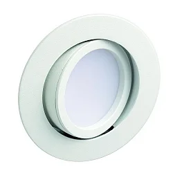 recessed luminaire SANYA AC LED round, swivelling IP40, satined, white matt  6W 526lm 3000K 80° 80° CRI 80-89