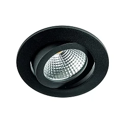 Downlight TALU Plug&Play rund, svingbar IP20, sort mat dæmpbar