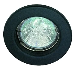 recessed luminaire MR16 round, rigid, black matt dimmable