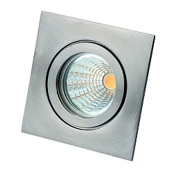 Indbygningslampe TULKA V4A firkantet, stiv IP55, rustfrit stål, blank