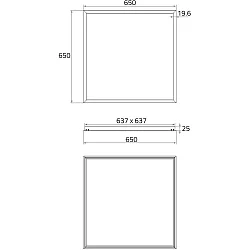 Monteringsramme 637X637MM (PBZ001-PBZ005) firkantet, hvid