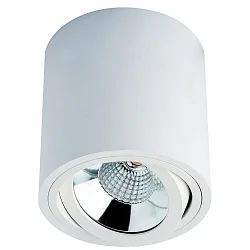 overflade lampe MELIMAR COB rund, svingbar IP20, gennemsigtig, hvid, lakeret