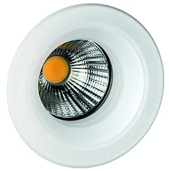 Indbygnings loftlampe HYELLE COB rund, stiv IP20, gennemsigtig, hvid mat