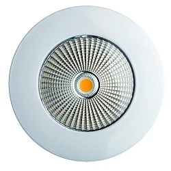 Indbygnings loftlampe CALINA COB rund, stiv IP54, gennemsigtig, hvid, lakeret