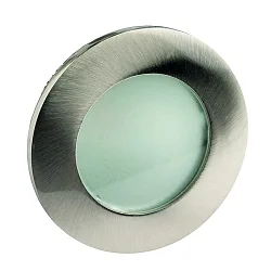 Indbygnings loftlampe CALINA COB rund, stiv IP54, rustfrit stål børstet, opal dæmpbar