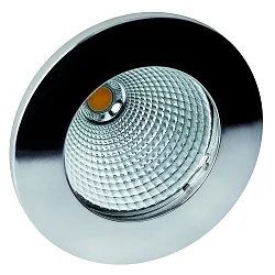 Indbygnings loftlampe CALINA COB rund, stiv IP54, rustfrit stål børstet, gennemsigtig