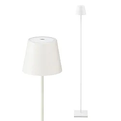 Batteri standerlampe NUINDIE rund IP54, grafit grå dæmpbar