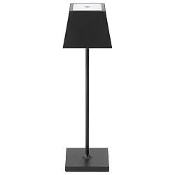 Batteri bordlampe NUINDIE firkantet, CCT Switch IP54, nat sort dæmpbar