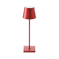 Batteri bordlampe NUINDIE rund, CCT Switch IP54, kirsebærrød anodiseret dæmpbar