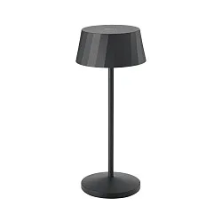 Batteri bordlampe FACETTA down, CCT Switch, sæt med 1, med touch-dæmper IP44, nat sort dæmpbar