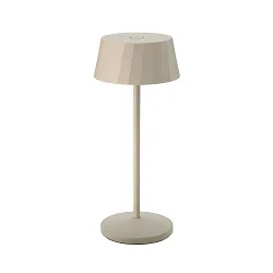 Batteri bordlampe FACETTA down, CCT Switch, sæt med 1, med touch-dæmper IP44, dune beige dæmpbar