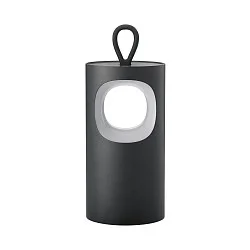 battery table lamp LUNARI with USB connection, CCT Switch, with handle, with touch dimmer IP44, mat, night black dimmable