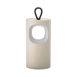 battery table lamp LUNARI with USB connection, CCT Switch, with handle, with touch dimmer IP44, mat, dune beige dimmable