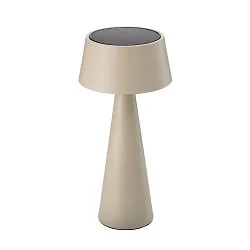 Solar bordlampe SOLINO vipbar, med batteri, med USB-opladningsfunktion, magnetisk montering IP44, mat, dune beige dæmpbar