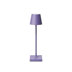 Batteri bordlampe NUINDIE POCKET USB-C rund, CCT Switch, med touch-dæmper IP54, violet lilla dæmpbar