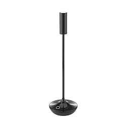 Batteri bordlampe NUCANDLE med touch-dæmper IP54, blank, sort dæmpbar
