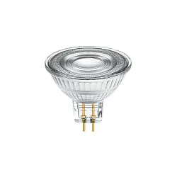 LED Stiftsokkel Reflektorpære LUXAR GLAS  DIM, 12V, Ø 5cm / L 4.4cm, GU5.3, 6.5W 3000K 460lm 36°, dæmpbar