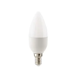 LED Lyskilde kerteformet ECOLUX, 230V, Ø 3.5cm / L 10.2cm, E14, 5.5W 2700K 470lm 250°, ikke dæmpbar, opal